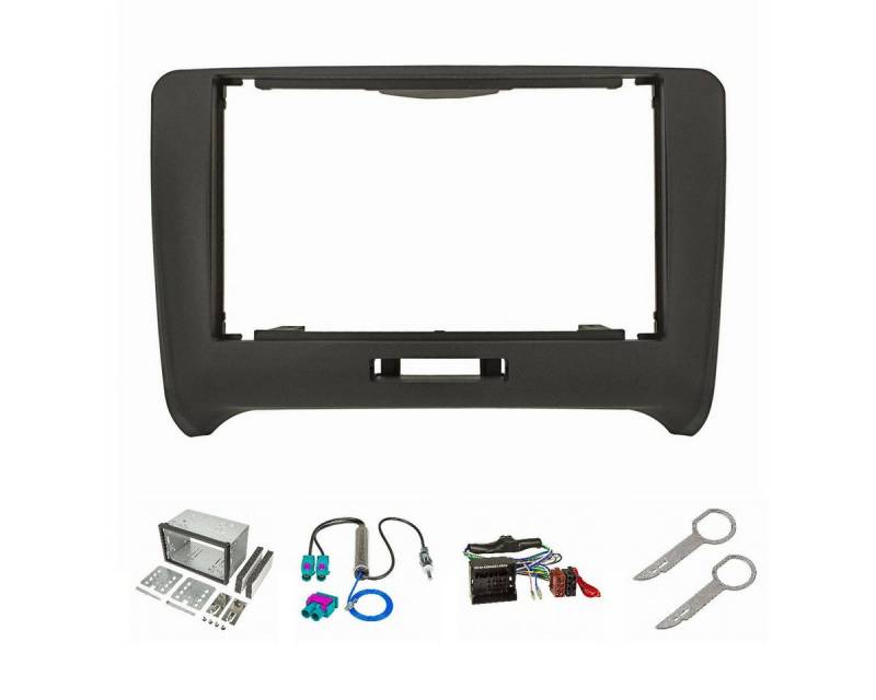 tomzz Audio Doppel DIN Radioblende Set passt für Audi TT 8J Bj.2007-2014 anthrazit Autoradio von tomzz Audio