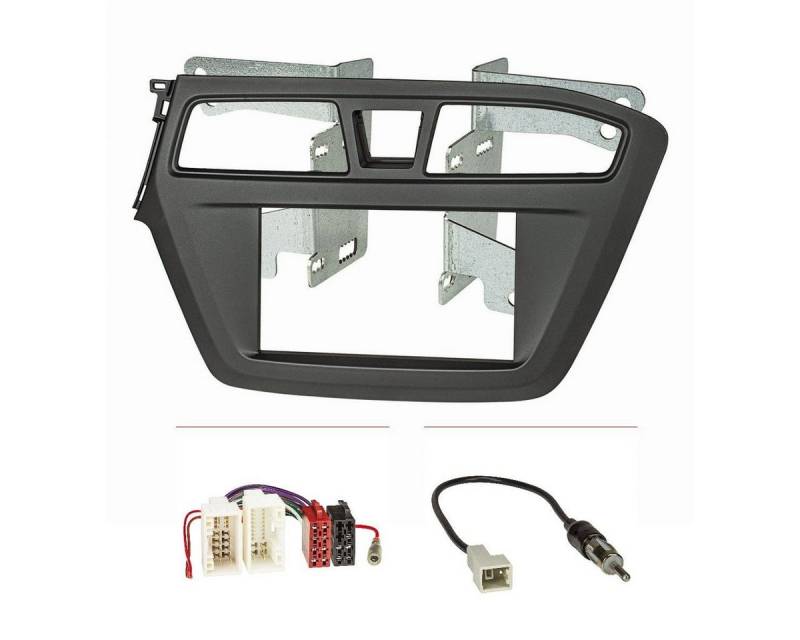 tomzz Audio Doppel DIN Radioblende Set passt für Hyundai i20 ab Bj.2014-2020 schwa Autoradio von tomzz Audio