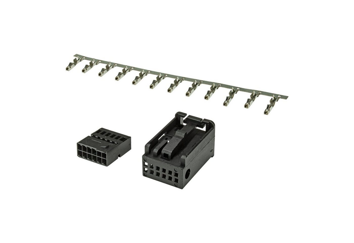 tomzz Audio Quadlock Most Stecker Buchse Einsatz schwarz 12-polig incl. 12 MQS Kon KFZ Adapter von tomzz Audio