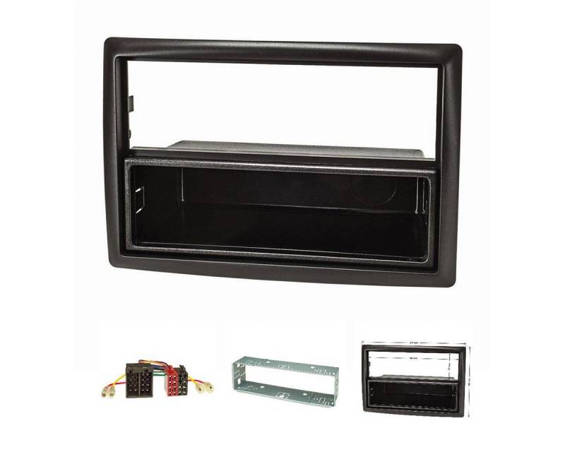 tomzz Audio Radioblende Set passt für Renault Megane II Bj.2002-2009 schwarz mit R Autoradio von tomzz Audio