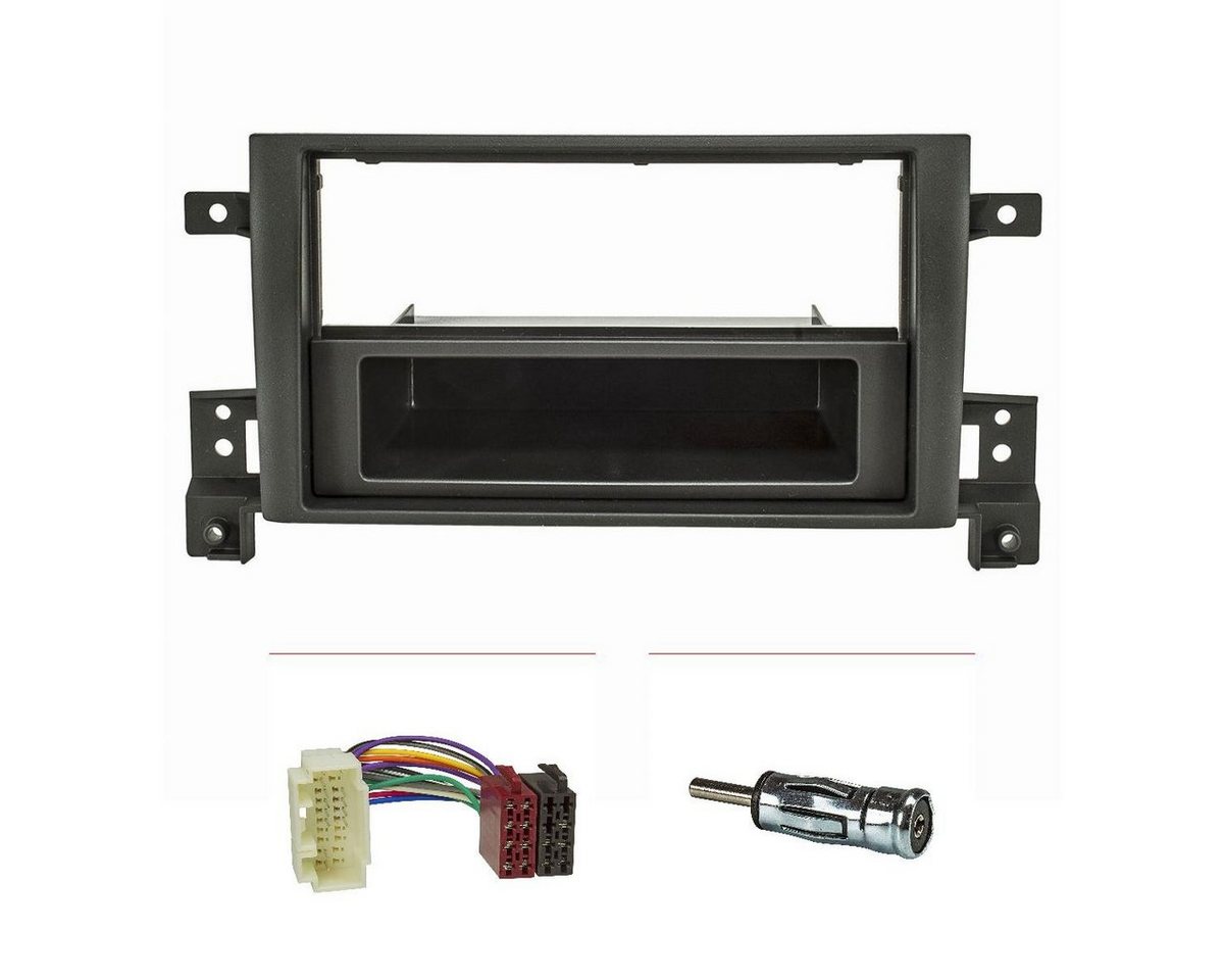 tomzz Audio Radioblende Set passt für Suzuki Grand Vitara ab Bj.2005 schwarz mit R Autoradio von tomzz Audio