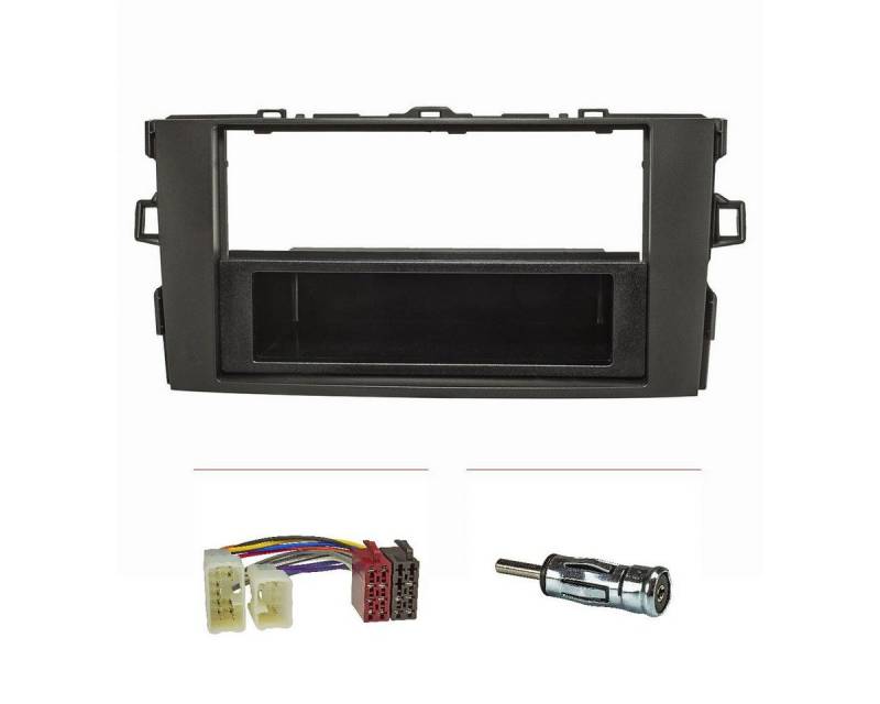 tomzz Audio Radioblende Set passt für Toyota Auris E150 schwarz mit Radioadapter I Autoradio von tomzz Audio