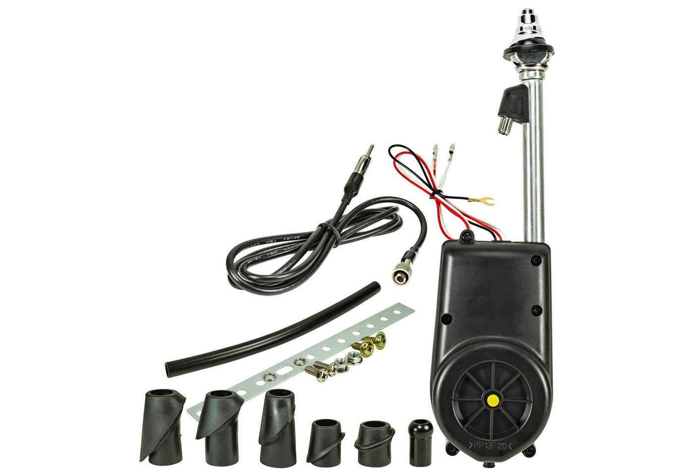 tomzz Audio Universal Motorantenne FM AM Anschluss DIN Stecker (M) verchromte Tele Autoradio-Ersatzantennenstab von tomzz Audio