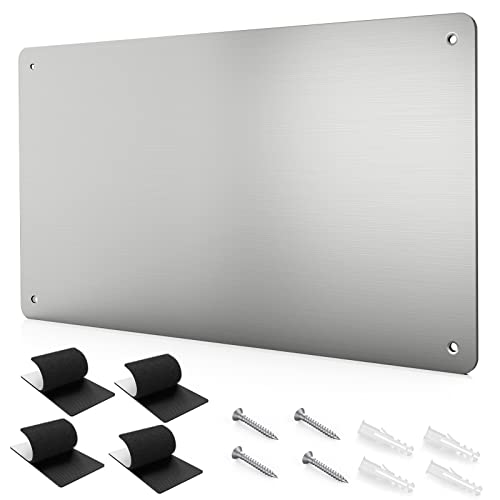 43.5 x 30 cm Edelstahl Metall Magnettafel - Magnetwand zum Anzeigen von Magnetbuchstaben, Zahlen, Tieren, Gedichten, Gewürzdosen, Notizen, Fotos, geeignet für küche, Kabine, Schrank 43.5 x 30 cm Edelstahl Metall Magnettafel - Magnetwand zum Anzeigen von Magnetbuchstaben, Zahlen, Tieren, Gedichten, Gewürzdosen, Notizen, Fotos, geeignet für küche, Kabine, Schrank von tonhui