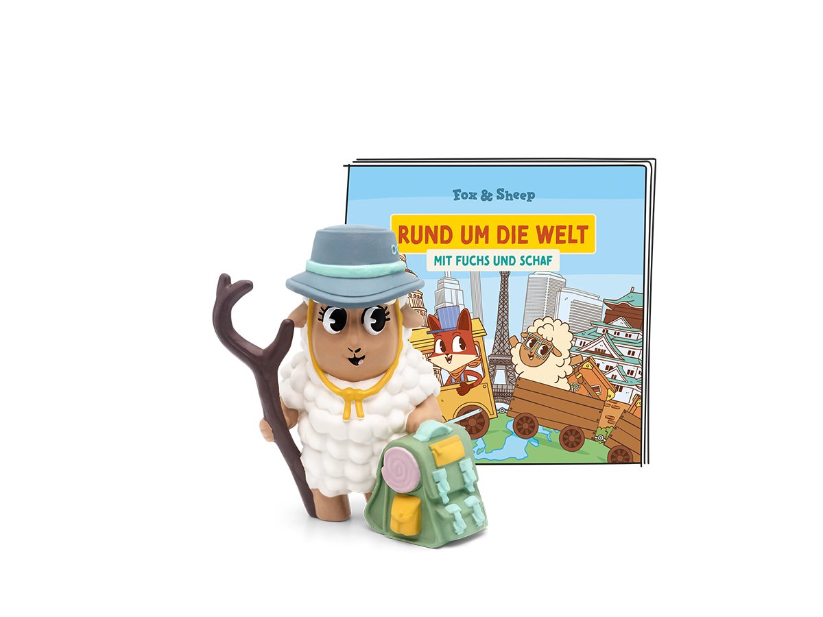 tonies Hörspielfigur Rund um die Welt mit Fuchs und Schaf - Osaka & Serengeti, (1-St) von tonies