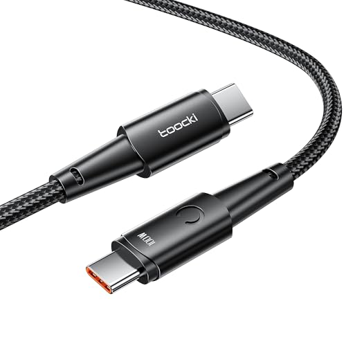 USB C Kabel, 100W 2M PD3.0 Schnellladekabel USBC auf USB C mit LED, Nylon Geflochten Ladekabel USB-C Ladegerät für iPhone 16 15 Pro Samsung Galaxy S23 MacBook Air Tablets xiaomi huawei von toocki