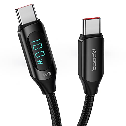 USB-C-auf-USB-C-Kabel, schnelles Laden, 5 A PD, 100 W, USB-C-Kabel mit LED-Display, Typ C auf Typ C von toocki