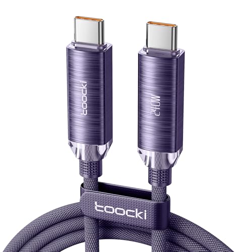 240W USB C Kabel,2M PD3.1 Schnellladekabel USB C auf USB C, Nylon Geflochten Ladekabel USB-C Ladegerät für iPhone 16 15 Pro Max Samsung Galaxy S23 S22 Pixel 7 Tablet MacBook Air (Lila) von toocki