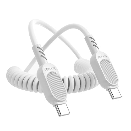toocki Spiralkabel USB C auf USB C, 1.8M 100W Coiled Cable USB C Ladekabel USB C Kabel für Android Auto MacBook iPhone 16 Series,Galaxy S24 Ultra S23 FE S22 S21, Xiaomi,Handys,tablet,laptop von toocki