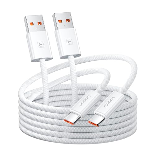 toocki USB C Kabel, [2er Pack 2m] 6A ladekabel USB C Nylon Schnellladekabel USB C Ladekabel,Datenkabel USB C für iPhone 16 15 Pro Max, Samsung S24 S23 Note 10, Huawei P60,Honour,Xiaomi,Oppo,VIVO von toocki