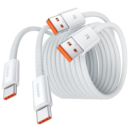toocki USB C Kabel, [2er Pack 3m] 6A ladekabel USB C Nylon Schnellladekabel USB C Ladekabel,Datenkabel USB C für iPhone 16 15 Pro Max, Samsung S24 S23 Note 10, Huawei P60,Honour,Xiaomi,Oppo,VIVO von toocki