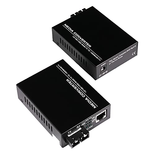 (EIN Paar Bidi) Single Mode Dual SC Fiber Gigabit Fast Ethernet Medienkonverter, Mini 1x 10/100/1000Base-T RJ45 auf 1000Base-SC Slot Converter Transceiver, bis zu 30 km 1310 nm, AC 100 V ~ 240 V von toolco