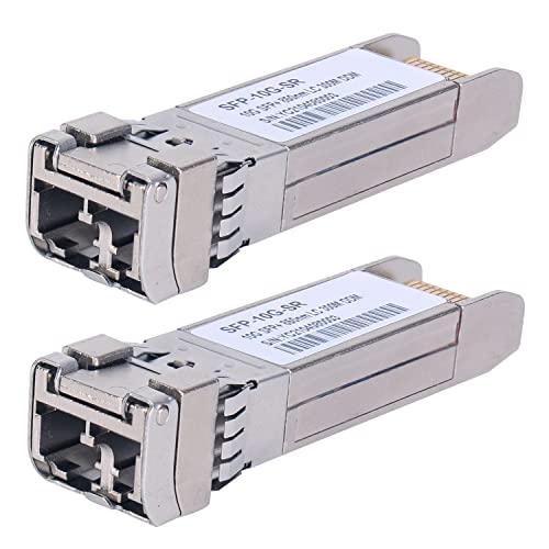 2 Stück10G Sfp LC MMF300m 10GBase-SR SFP+ Transceiver, 10G 850nm MMF, bis zu 300 Meter, Kompatibel mit Cisco SFP-10G-SR, Meraki MA-SFP-10GB-SR, Ubiquiti UF-MM-10G, Mikrotik, Netgear, D -Verknüpfung von toolco