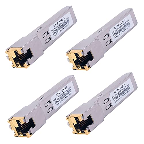 4PCS 1000BASE-T Gigabit SFP auf RJ45 Kupfer Ethernet Modular Transceiver für Cisco,Meraki,Ubiquiti,D/TP Link,Supermicro,Netgear,Broadcom, 1.25G SFP-T CAT5E/CAT6 bis zu 100m Mikrotik S-RJ01 von toolco