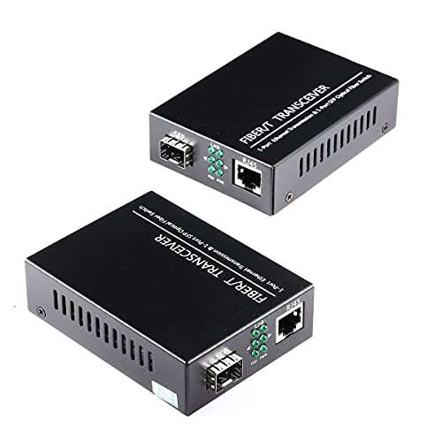 Offener SFP-Steckplatz Ein Paar 1,25-G/s-Gigabit-Glasfaser-Ethernet-Medienkonverter 10/100/1000Base-Tx zu 1000Base-SX SMF RJ45-zu-SFP-Steckplatz, unterstützt SFP-Gigabit-Module bis zu 120KM (2er Pack) von toolco