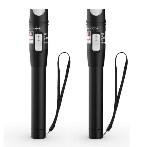 toolco 2 Stück Visueller Fehlerlokalisator 30 KM, VFL Glasfaser-Lichtquelle-Tester, Glasfaser-Lichtstift-Gerät mit 2,5 mm Universalanschlüssen, FC/SC/ST/LC-Adapter für Glasfasernetzwerkkabeltests von toolco