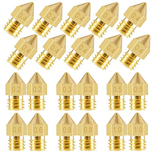 30PCS 3D Drucker Düse MK8 Extruder Nozzle 0.2 mm, 0.3 mm, 0.4 mm, 0.5 mm, 0.6 mm, 0.8 mm, 1 mm Extruder Druckkopf für 3D Drucker Makerbot Creality CR-10 mit Aufbewahrungsbox 30PCS 3D Drucker Düse MK8 Extruder Nozzle 0.2 mm, 0.3 mm, 0.4 mm, 0.5 mm, 0.6 mm, 0.8 mm, 1 mm Extruder Druckkopf für 3D Drucker Makerbot Creality CR-10 mit Aufbewahrungsbox von tooloflife