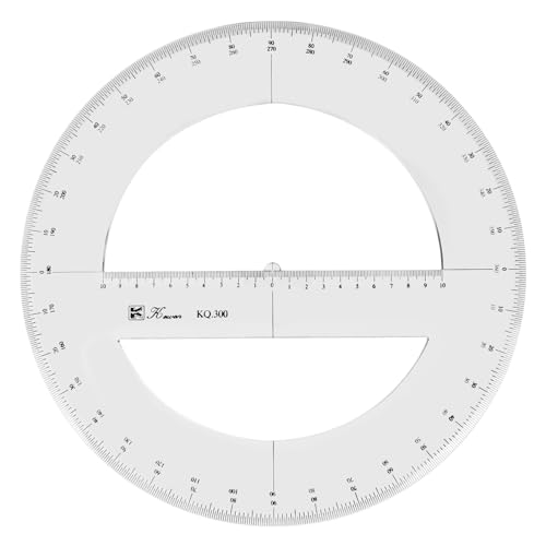 360 Vollkreis-Winkelmesser, 30 cm, Kunststoff, Mathematik-Messwerkzeuge, runde Winkelmesser, Lineal, Vollmittelwinkel, Winkelmesser von tooloflife
