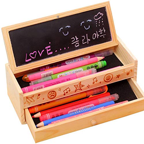 Holz Stiftebox Schreibtisch Organizer Aufbewahrungsbox Organisation Stiftebox Stiftehalter Schreibtischorganizer mit Schublade für Büro Schreibtisch von tooloflife