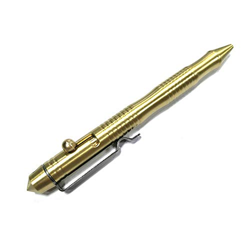 Massiver Messing-Stift mit einziehbaren Ersatzminen und Bolzen-Aktion, tragbarer zarter Signatur-Stift, Kugelschreiber für Geschäft, Schule, Büro, Freund, Studenten, 0,5 mm von tooloflife