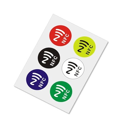 NFC-Sticker 144/168 Byte Speicher, 6 Farben NFC-Tags selbstklebend kompatibel für iPhone NFC-Tag Android von tooloflife