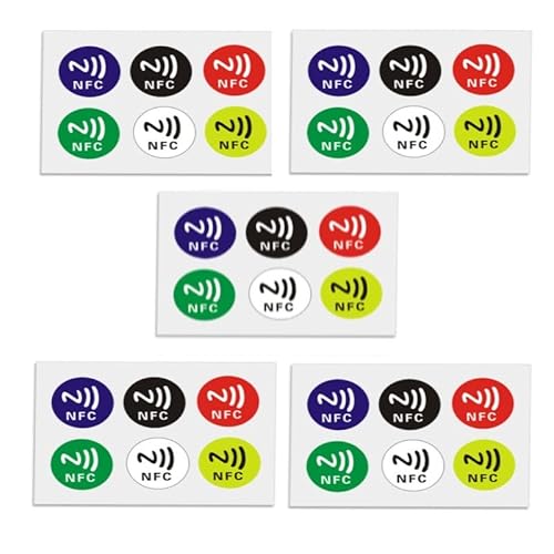 NFC-Sticker 144/168 Byte Speicher, 6 Farben NFC-Tags selbstklebend kompatibel für iPhone NFC-Tag Android NFC-Sticker 144/168 Byte Speicher, 6 Farben NFC-Tags selbstklebend kompatibel für iPhone NFC-Tag Android von tooloflife