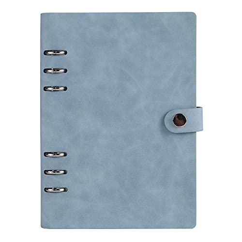 Notebook-Binder 6 Löcher PU-Lederhülle Notebooktasche Abdeckungen A6 Ledertasche lose nachfüllbar - Hellblau von tooloflife