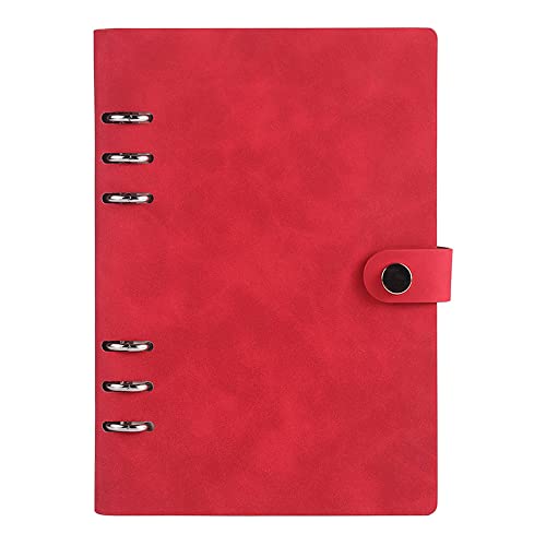 Notebook-Binder 6 Löcher PU-Lederhülle Notebooktasche Abdeckungen A6 Ledertasche lose nachfüllbar - Rot von tooloflife