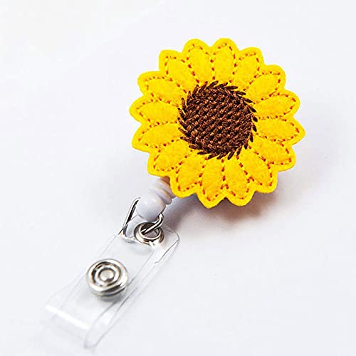 Sonnenblumen-Ausweishalter mit Clip, 61 cm, einziehbar, für Schlüssel, Kreditkarten, Arbeitsausweise von tooloflife