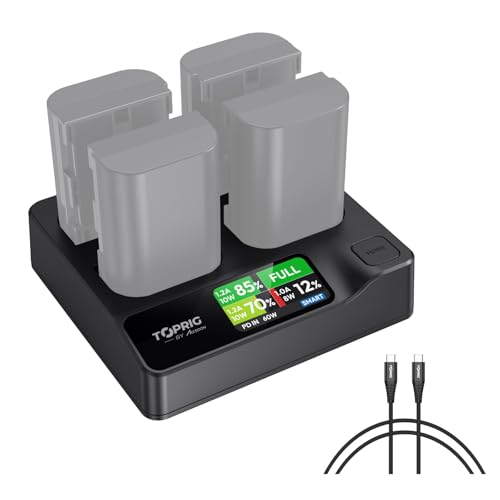 Accsoon Toprig LP-E6 LP-E6N LP-E6NH 4-Kanal Kamera Akkuladegerät PD60W Schnellladegerät mit LCD-Display, Kompatibel mit Canon EOS 5D Mark II III IV, 70D, 5Ds, 6D, 5DsR, 80D, 7D, 7D Mark II, EOS 60D Accsoon Toprig LP-E6 LP-E6N LP-E6NH 4-Kanal Kamera Akkuladegerät PD60W Schnellladegerät mit LCD-Display, Kompatibel mit Canon EOS 5D Mark II III IV, 70D, 5Ds, 6D, 5DsR, 80D, 7D, 7D Mark II, EOS 60D von toprig