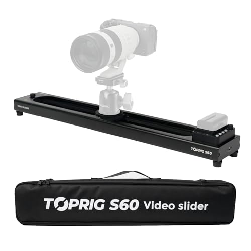 Toprig S60 Kamera Slider Motorisiert, 24"/61cm Kamera Slider mit Bluetooth-APP-Steuerelement für Zeitraffer, Fokus und 120°-Panorama-Aufnahmen - Perfekt für DSLR, Camcorder, Video-Creation Toprig S60 Kamera Slider Motorisiert, 24"/61cm Kamera Slider mit Bluetooth-APP-Steuerelement für Zeitraffer, Fokus und 120°-Panorama-Aufnahmen - Perfekt für DSLR, Camcorder, Video-Creation von toprig