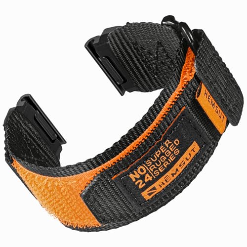 22mm Nylon Armband Kompatibel mit Garmin Fēnix 8 Solar/8 AMOLED 47 mm/Fēnix 7/Fēnix 6/Fēnix 5/Forerunner 965/Instinct/MARQ Klettverschluss Ultraleicht & Atmungsaktiv Robustes Ersatzband für Männer von torbollo
