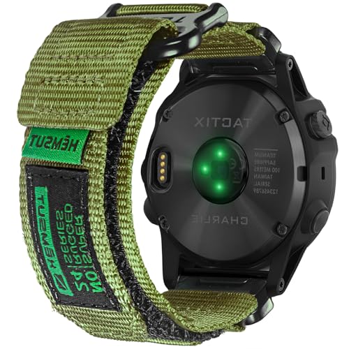 22mm Nylon Armband Kompatibel mit Garmin Fēnix 8 Solar/8 AMOLED 47 mm/Fēnix 7/Fēnix 6/Fēnix 5/Forerunner 965/Instinct/MARQ Klettverschluss Ultraleicht & Atmungsaktiv Robustes Ersatzband für Männer von torbollo