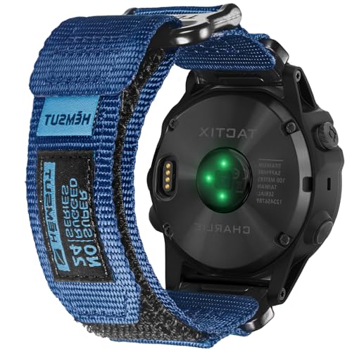 22mm Nylon Armband Kompatibel mit Garmin Fēnix 8 Solar/8 AMOLED 47 mm/Fēnix 7/Fēnix 6/Fēnix 5/Forerunner 965/Instinct/MARQ Klettverschluss Ultraleicht & Atmungsaktiv Robustes Ersatzband für Männer von torbollo