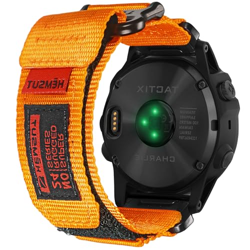 22mm Nylon Armband Kompatibel mit Garmin Fēnix 8 Solar/8 AMOLED 47 mm/Fēnix 7/Fēnix 6/Fēnix 5/Forerunner 965/Instinct/MARQ Klettverschluss Ultraleicht & Atmungsaktiv Robustes Ersatzband für Männer von torbollo