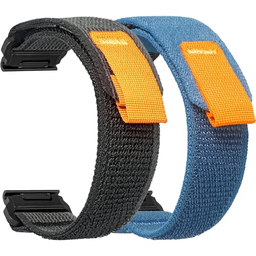 26mm Armband Kompatibel mit Garmin, gewebt Sportarmband für Fēnix 8 Solar 51mm/Fēnix 8 AMOLED-51mm/Fēnix 7X Pro/Fenix 6X/6X Pro/Forerunner/Approach/MARQ/quatix/D2 Serie Robustes Ersatzband für Männer von torbollo