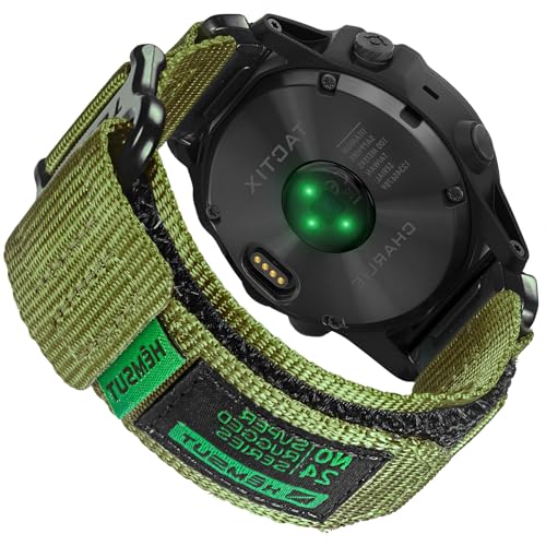 26mm Nylon Armband Kompatibel mit Garmin Fenix 8 AMOLED 51mm/8 Solar 51mm/Fenix 5X/Fenix 6X/Fēnix 7X/Fenix 3/Enduro/Quatix 3 Klettverschluss Ultraleicht & Atmungsaktiv Robustes Ersatzband für Männer von torbollo