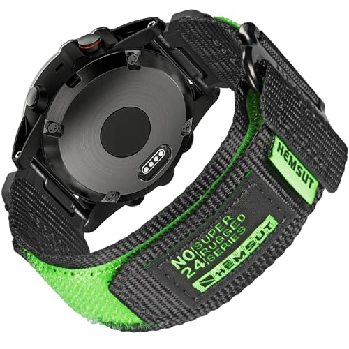 26mm Nylon Armband Kompatibel mit Garmin Fenix 8 AMOLED 51mm/8 Solar 51mm/Fenix 5X/Fenix 6X/Fēnix 7X/Fenix 3/Enduro/Quatix 3 Klettverschluss Ultraleicht & Atmungsaktiv Robustes Ersatzband für Männer von torbollo