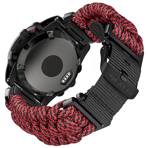 Armband Kompatibel mit Garmin, Paracord 550 Militär Robustes Schnellverschluss Nylon Uhrenarmband für Fenix 7/Fenix 5 /Fenix 6/Forerunner 965/Approach/MARQ/quatix Ersatzband für Männer Armband Kompatibel mit Garmin, Paracord 550 Militär Robustes Schnellverschluss Nylon Uhrenarmband für Fenix 7/Fenix 5 /Fenix 6/Forerunner 965/Approach/MARQ/quatix Ersatzband für Männer von torbollo