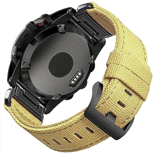 Kompatibel mit Garmin, Canvas-Uhrenband Sportband für fēnix/Forerunner/Approach/MARQ/Quatix, robustes Ersatzband für Männer KHK 22MM von torbollo