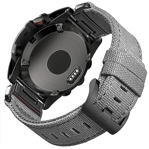 Kompatibel mit Garmin, Canvas-Uhrenband Sportband für fēnix/Forerunner/Approach/MARQ/Quatix/Instinct/D2/Tactix, robustes Ersatzband für Männer von torbollo