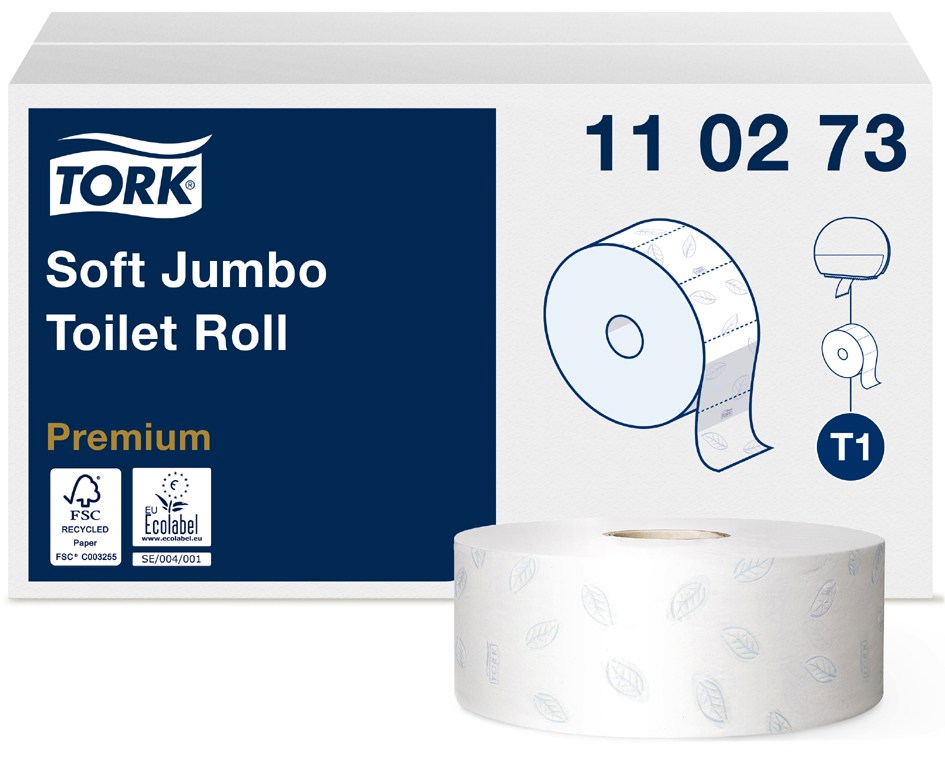 TORK Großrollen-Toilettenpapier Jumbo, 2-lagig, weiß, 360 m von tork
