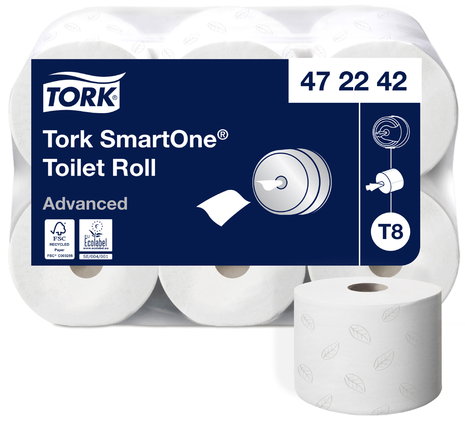 TORK Großrollen-Toilettenpapier SmartOne, 2-lagig, 207 m von tork