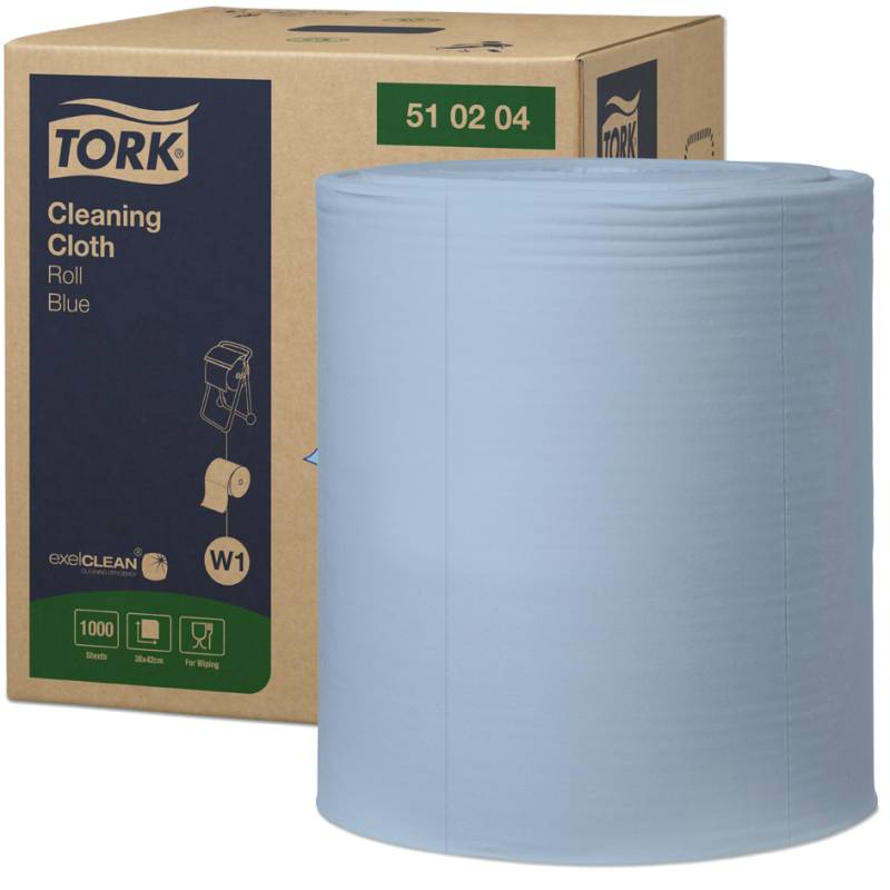 TORK Mehrzweck-Putzrolle, extra stark, 1-lagig, blau, 380 m von tork
