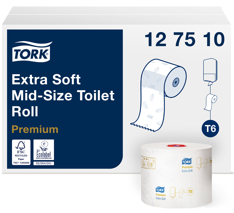 TORK Midirollen-Toilettenpapier, 3-lagig, weiß, 70 m von tork