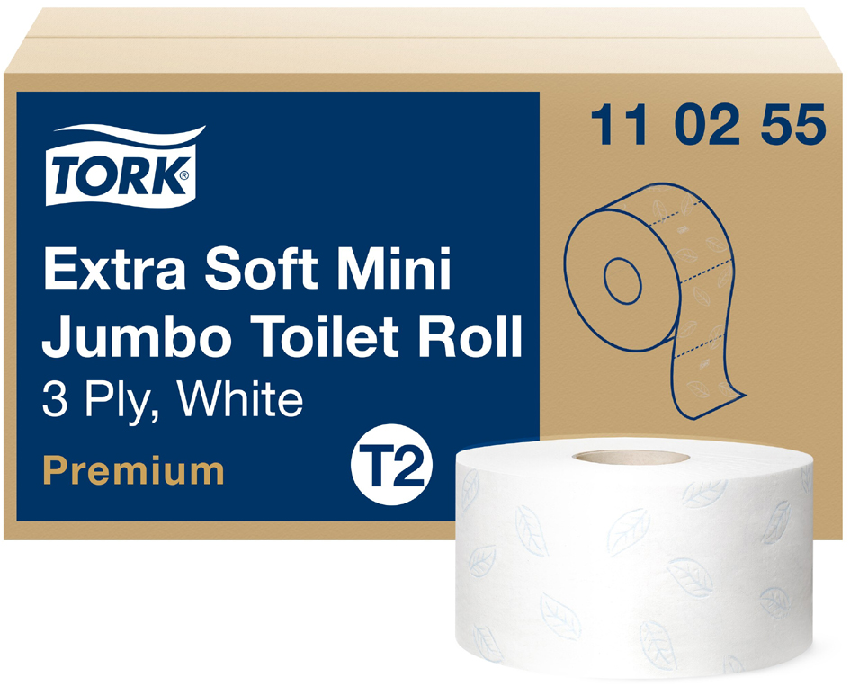 TORK Minirollen-Toilettenpapier Jumbo, 3-lagig, weiß, 120 m TORK Minirollen-Toilettenpapier Jumbo, 3-lagig, weiß, 120 m von tork