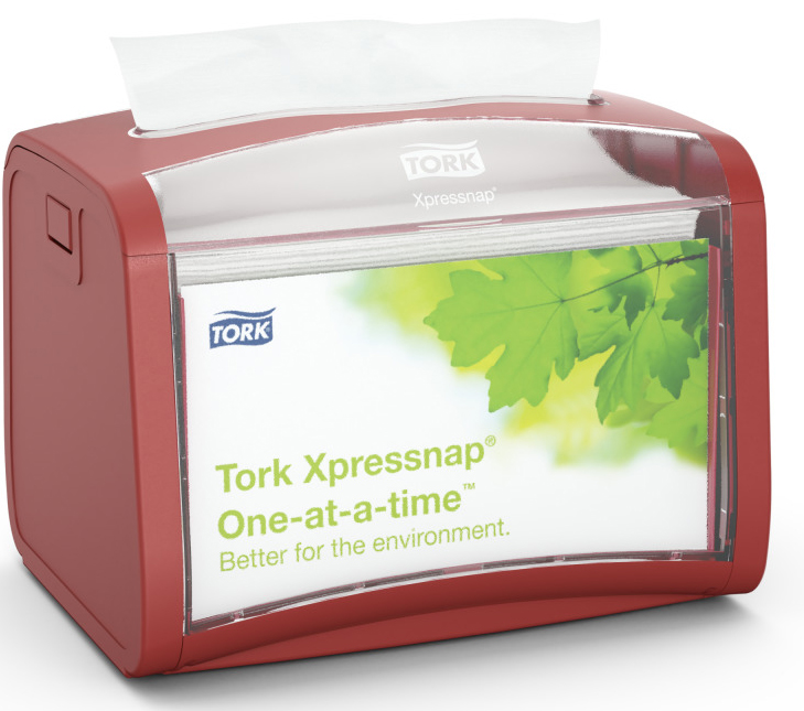 TORK Xpressnap Servietten-Tischspender, rot von tork