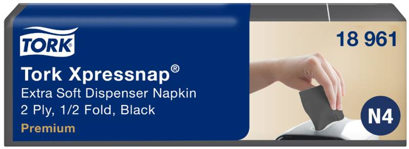 TORK Xpressnap Spender-Servietten, 213 x 165 mm, schwarz von tork