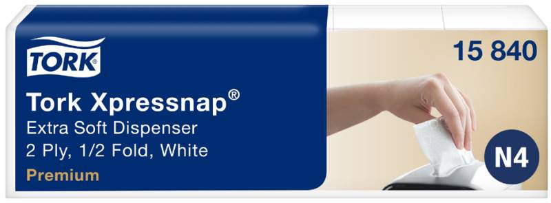 TORK Xpressnap Spender-Servietten, 213 x 330 mm, weiß von tork