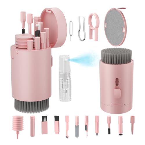 Tastatur Reinigungsset, 20 in 1 Screen Cleaner Kit Handy, Tastaturreiniger mit Bürste Keyboard Cleaner (Rosa) von tounee